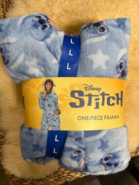 Disney Stitch Light Blue Fleece One-Piece Pajama